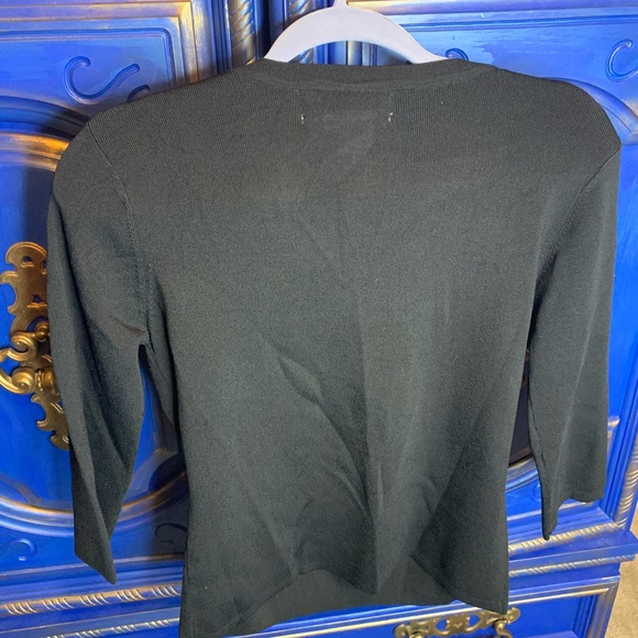 Joseph A Sweater Top Black White Beading Medium - Picture 3 of 3